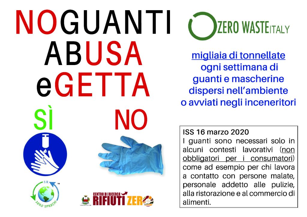 Rifiuti Zero lancia la campagna: &laquo;No guanti abusa e getta&raquo;