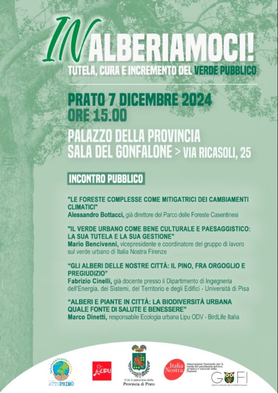 Inalberiamoci, tutela e cura del verde pubblico: incontro a Prato