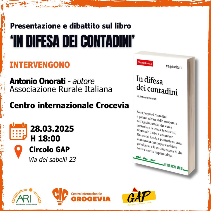 "In difesa dei contadini": presentazione e dibattito a Roma