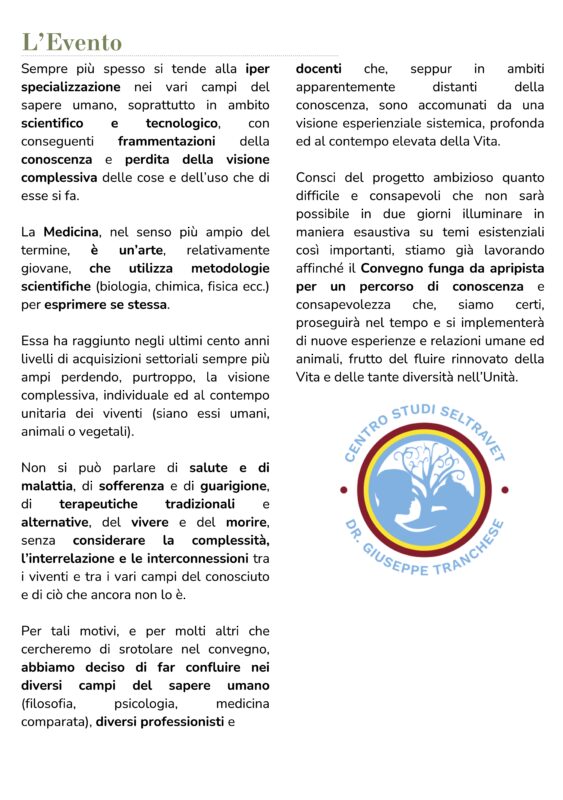 Convegno "La macchia e la luce. Medicina, filosofia, psicologia: arte e cura"