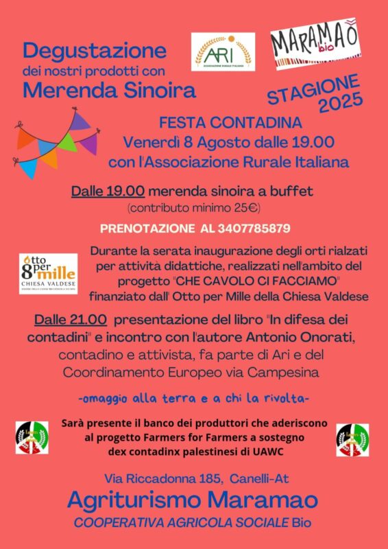"In difesa dei contadini": l'autore a Canelli (Asti)