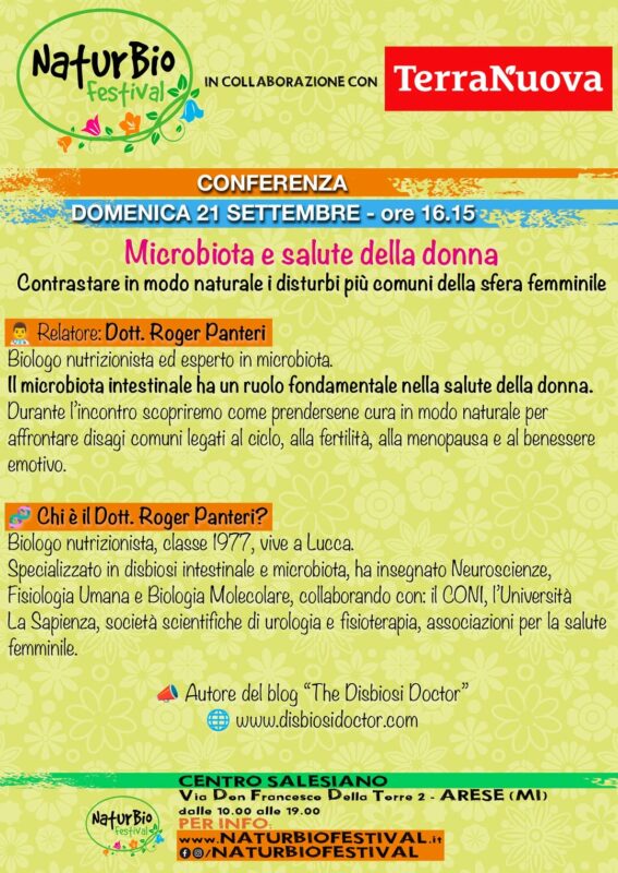 "Microbiota e e salute della donna": incontro al Natubiofestival di Arese