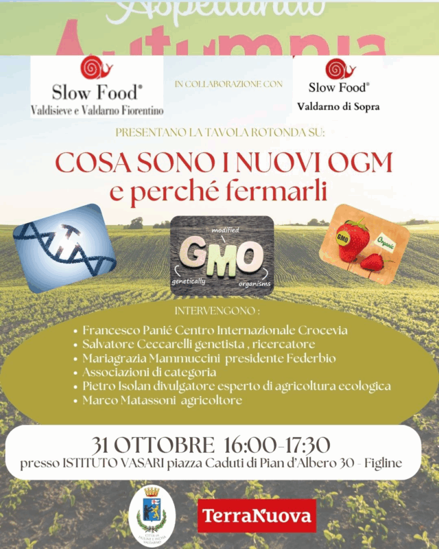 Cosa sono i nuovi OGM e perché fermarli: incontro a Figline (Firenze)